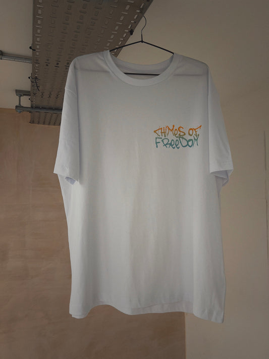 Slogan t-shirt in white hanging