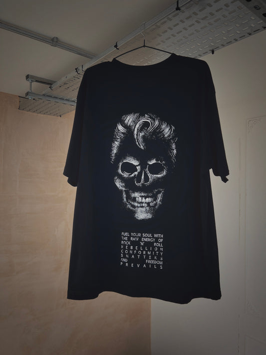 Faded Rebel Skull T-Shirt In Black