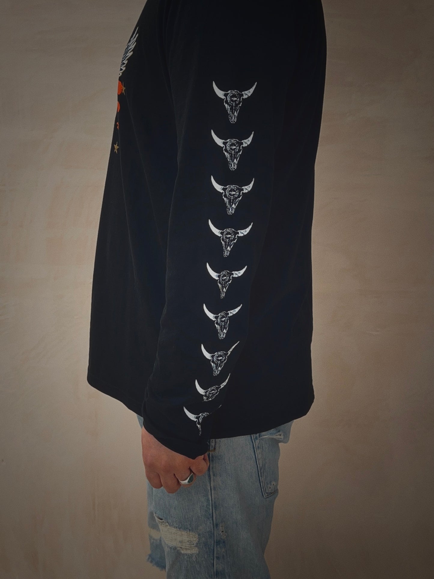 C.O.F Ramskull Long Sleeve T-Shirt In Black