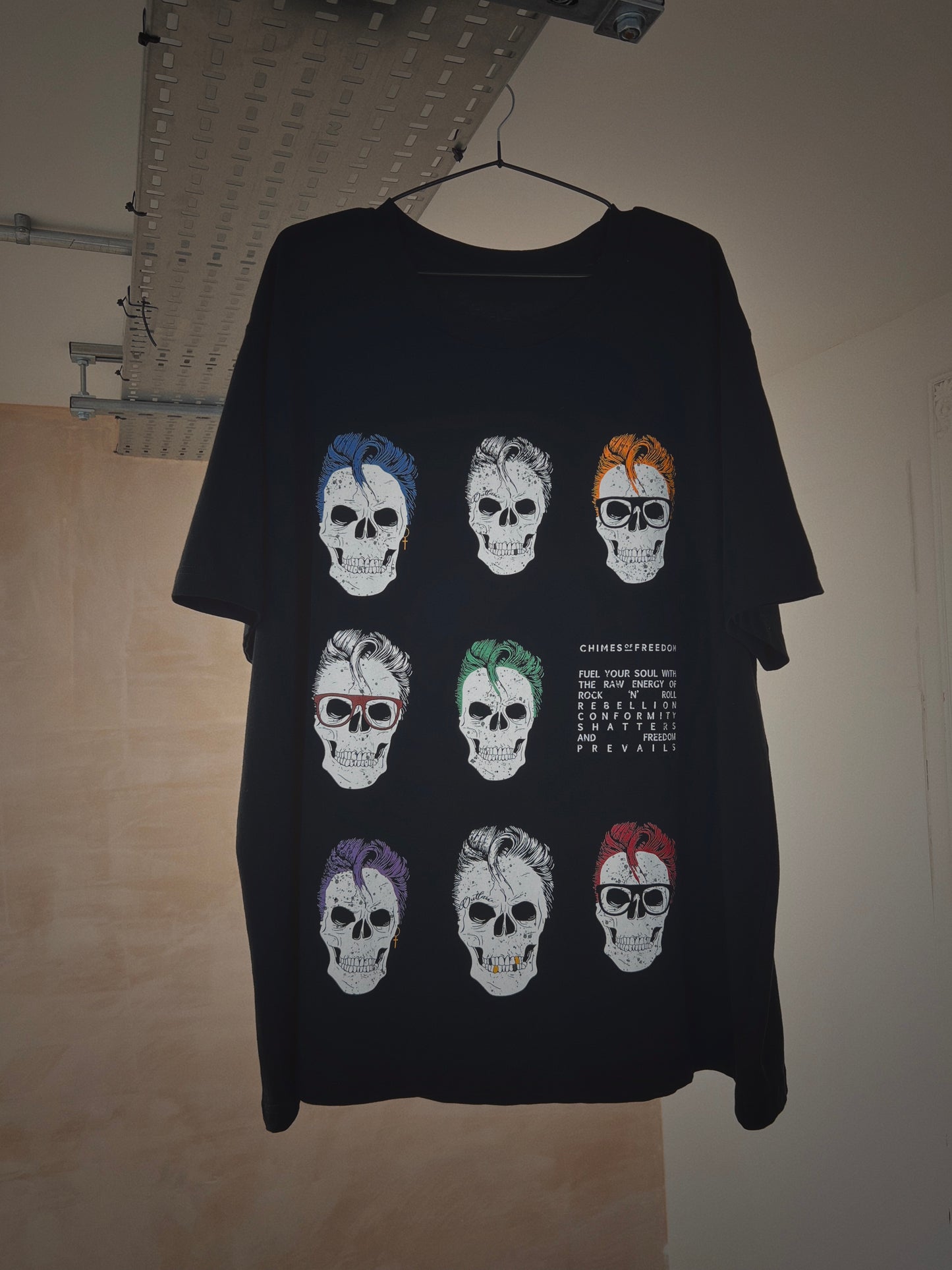 Rebel Skull Repeat T-Shirt In Black