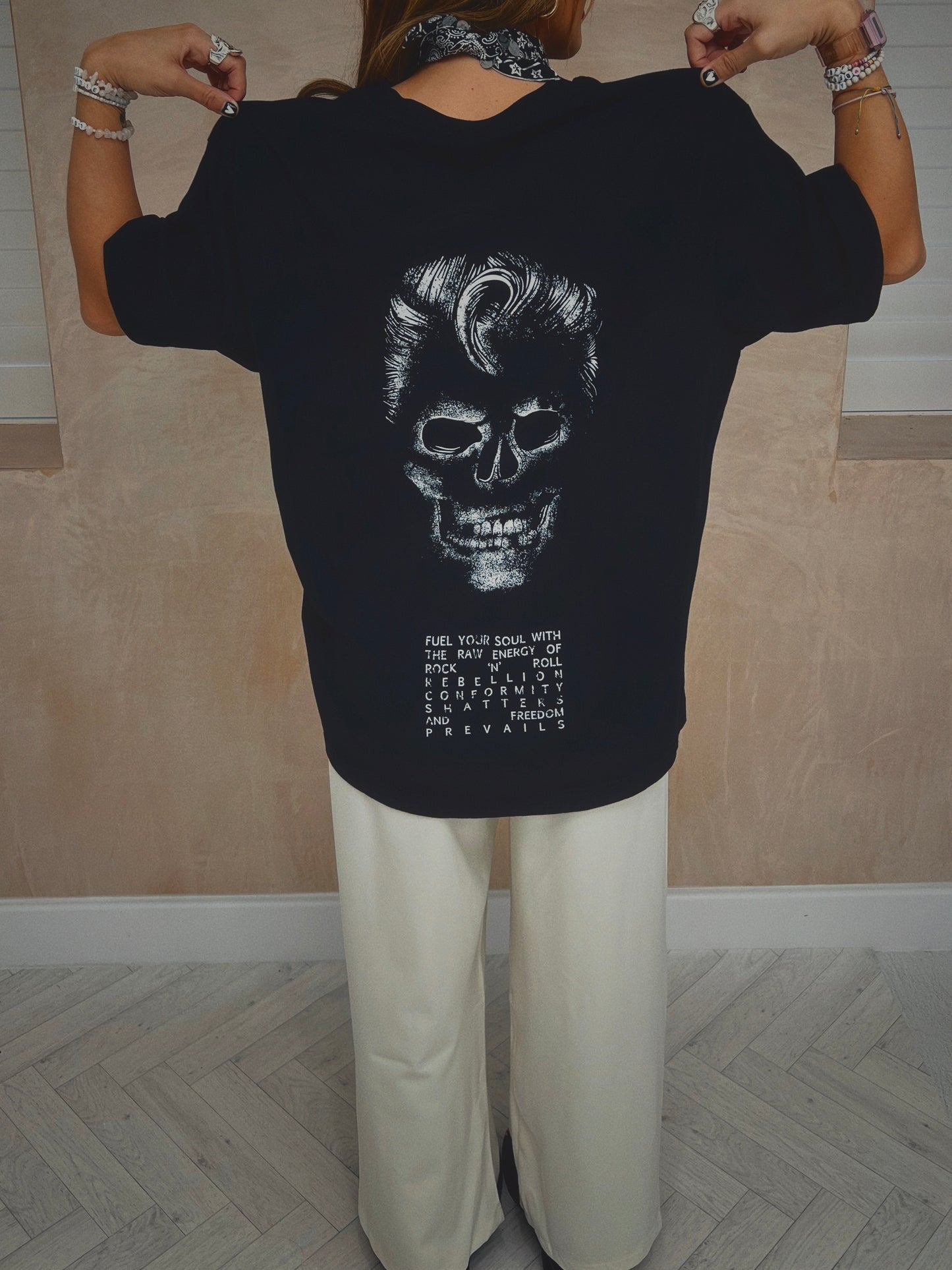 Faded Rebel Skull T-Shirt In Black